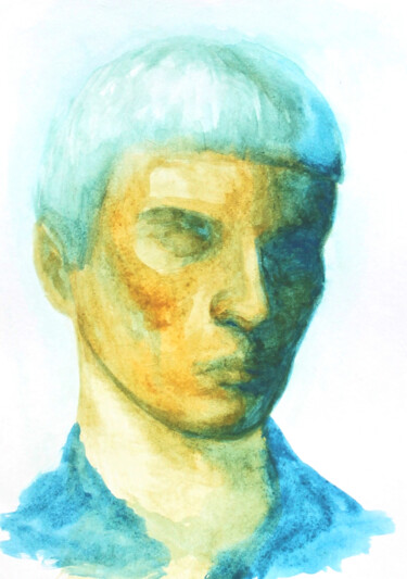 Drawing titled "Portrait 05" by Natalia Erkovich, Original Artwork, Gouache