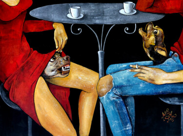 Dog-friendly Pittura intitolato "Dog-friendly" da Mikhail Baranovskiy, Opera d'arte originale, Acrilico Montato su Telaio per barella in…
