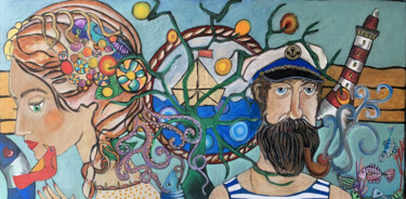 "lighthouse" başlıklı Tablo Ateliermf12 tarafından, Orijinal sanat, Akrilik Ahşap Sedye çerçevesi üzerine monte edilmiş