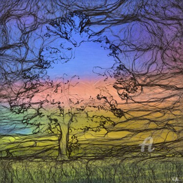 Digital Arts titled "Arbre 6" by Philippe De Vanilly, Original Artwork, Digital Painting