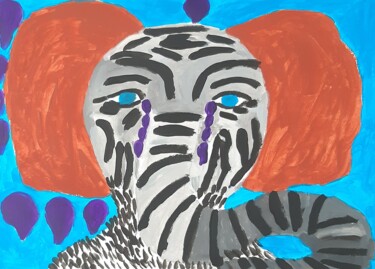 Painting titled "Elephant" by Alexandra Corina Irimia, Original Artwork, Acrylic