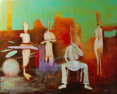Painting titled "Op. Interval" by Julia Elkina, Original Artwork, Oil