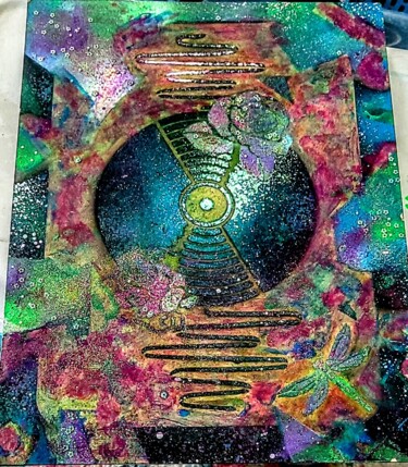 Peinture intitulée "Roses in Resonance:…" par Arlene Knowlton, Œuvre d'art originale, Bombe aérosol Monté sur Autre panneau…