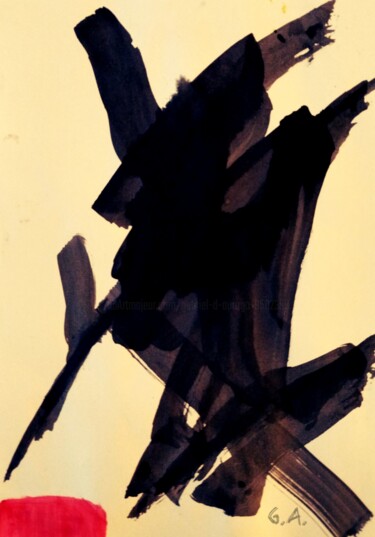 Abstraction Zen Inspirée du Kanji 永 (Éternité)" Arte digitale intitolato "Abstraction Zen Ins…" da Gaboriau Gérald, Opera d'arte originale, Inchiostro