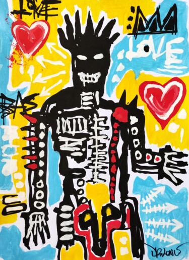 Man in love ( Tribute to Basquiat ) 绘画 标题为“Man in love ( Tribu…” 由Dr. Love, 原创艺术品, 丙烯