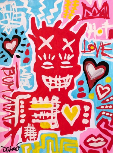 Crazy Basquiat ( Tribute to Basquiat ) 绘画 标题为“Crazy Basquiat ( Tr…” 由Dr. Love, 原创艺术品, 丙烯