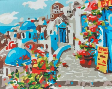 제목이 "Santorini"인 미술작품 Alexandra Corina Irimia로, 원작, 아크릴