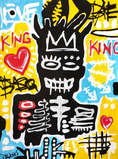 Love King ( Tribute to Basquiat ) Pittura intitolato "Love King ( Tribute…" da Dr. Love, Opera d'arte originale, Acrilico