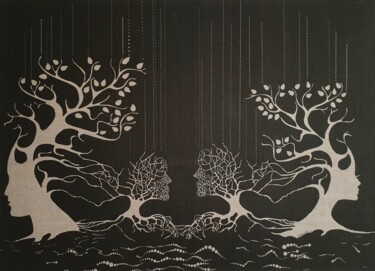 绘画 标题为“The Root That Made…” 由Petra Nikita Pavlovičová, 原创艺术品, 墨 安装在木质担架架上