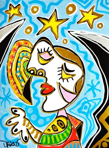 Dreaming woman Картина под названием "Dreaming woman" - Dr. Love, Подлинное произведение искусства, Акрил