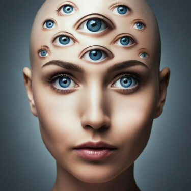 Omniscient Gaze 数字艺术 标题为“Omniscient Gaze” 由Luis Lucas Roman Venegas, 原创艺术品, AI生成的图像