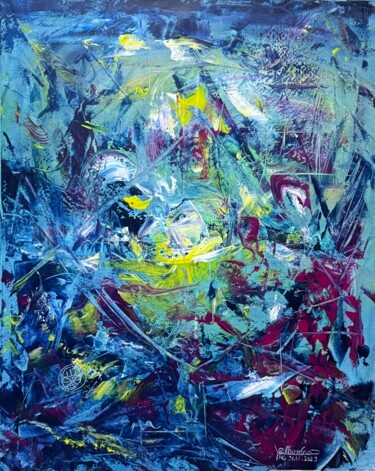 Painting titled "Depths Between Thou…" by Condrache, Original Artwork, Acrylic Mounted on Wood Stretcher frame