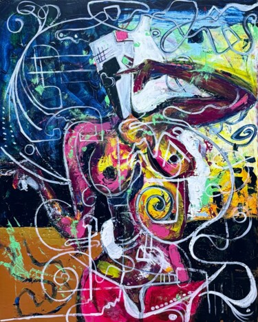 Pittura intitolato "The Secret Cycle of…" da Condrache, Opera d'arte originale, Acrilico Montato su Telaio per barella in le…