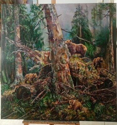 "Forest" başlıklı Tablo Elvira Nalbat tarafından, Orijinal sanat, Petrol Ahşap Sedye çerçevesi üzerine monte edilmiş