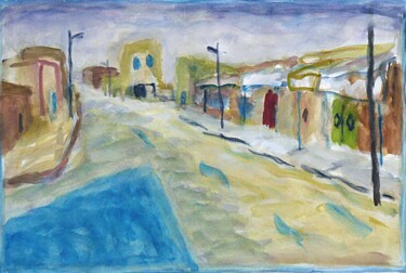 제목이 "Empty street in Mor…"인 미술작품 Terushige Matsumoto로, 원작, 구아슈