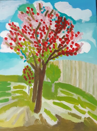 Painting titled "Tree" by Alexandra Corina Irimia, Original Artwork, Acrylic