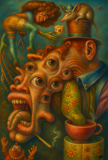 Mad Hatter "Mad Hatter" başlıklı Tablo Spencer Derry tarafından, Orijinal sanat, AI tarafından oluşturulan görüntü