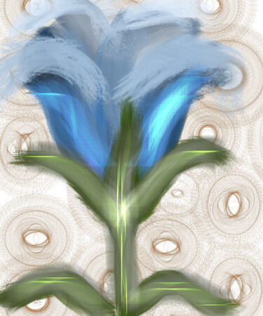 Digital Arts με τίτλο "Mystic Blue Bloom -…" από Israt Jahan Onita, Αυθεντικά έργα τέχνης, Ψηφιακή ζωγραφική