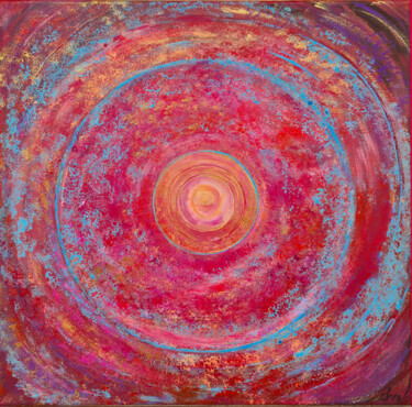 Pink Sacred Light – Meditation and Energy Painting Schilderij getiteld "Pink Sacred Light –…" door Inessa Lightart, Origineel Kunstwerk, Acryl Gemonteerd op Andere stijve pane…
