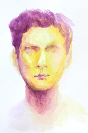 Drawing titled "Portrait 16" by Natalia Erkovich, Original Artwork, Gouache