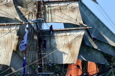 Les gabiers du "Français", Semaine du Golfe Φωτογραφία με τίτλο "Les gabiers du "Fra…" από Pierre-Yves Rospabé, Αυθεντικά έργα τέχνης, Μη χειραγωγημένη φωτογραφία