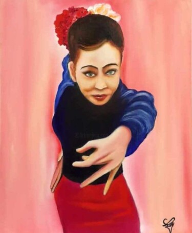 "Noëline" başlıklı Tablo Virginie Le Roy tarafından, Orijinal sanat, Petrol Ahşap Sedye çerçevesi üzerine monte edilmiş