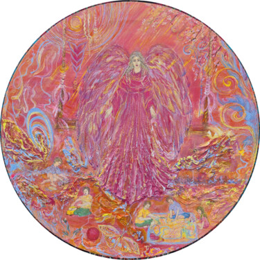 Pink Angel of Light and Childhood Joy "Pink Angel of Light…" başlıklı Tablo Inessa Lightart tarafından, Orijinal sanat, Akrilik