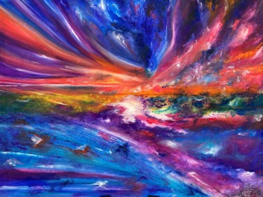 The Universe is All 绘画 标题为“The Universe is All” 由Nmayah Kpalobi, 原创艺术品, 油 安装在木质担架架上