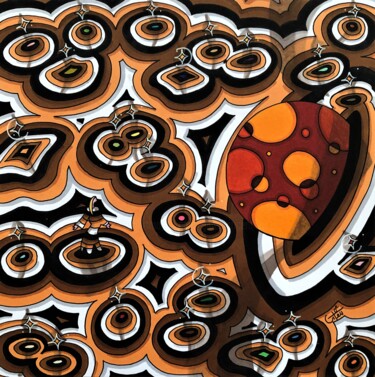Drawing titled "Du 07 au 03 en 70 é…" by Vincent Gibert, Original Artwork, Marker