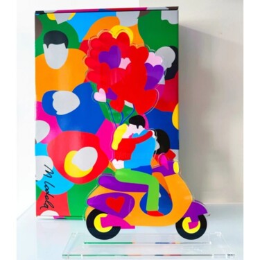 Printmaking titled "Kiss in motion" by Marco Lodola, Original Artwork, Screenprinting