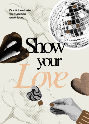 Arts numériques intitulée "Express Love: Bold…" par Chun Yu Guan, Œuvre d'art originale, Image générée par l'IA Monté sur Ca…