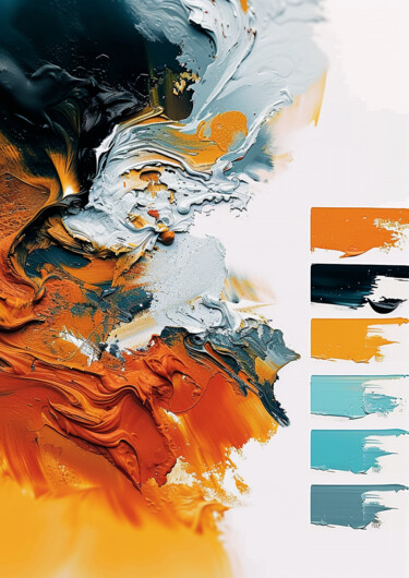 Digital Arts titled "Abstract Fusion: Bo…" by Chun Yu Guan, Original Artwork, AI generated image Mounted on Cardboard