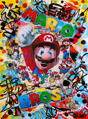 绘画 标题为“Super Mario Happy” 由Dr. Love, 原创艺术品, 丙烯