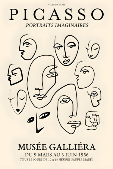 数字艺术 标题为“Picasso: Imaginary…” 由春宇 关, 原创艺术品, AI生成的图像 安装在纸板上