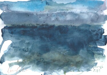Painting titled "Anse de Sly, vers B…" by Anne Cardot, Original Artwork, Watercolor