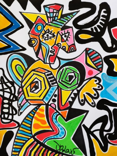 Super fashion lady Schilderij getiteld "Super fashion lady" door Dr. Love, Origineel Kunstwerk, Acryl