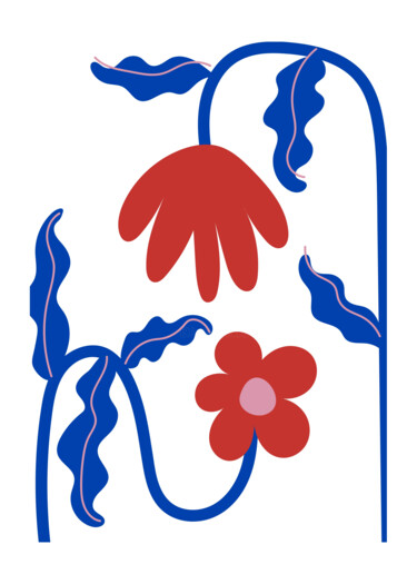 数字艺术 标题为“Abstract Floral Sym…” 由春宇 关, 原创艺术品, AI生成的图像 安装在纸板上