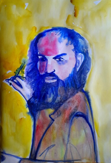 Pittura intitolato "Genius" da Alexey Zhucovsky, Opera d'arte originale, Acquarello