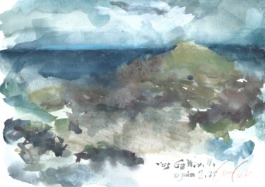 Pintura intitulada "Vers Gatteville, ma…" por Anne Cardot, Obras de arte originais, Aquarela