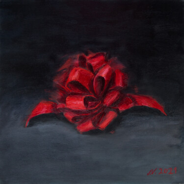 A red bow from your gift Pintura intitulada "A red bow from your…" por Natalia Ima, Obras de arte originais, Óleo