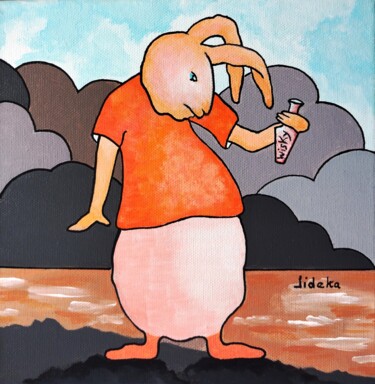 Un mal-être passager... Pintura titulada "Un mal-être passage…" por Jocelyne Deschamps-Kus, Obra de arte original, Acrílico Montado en Bastidor de c…