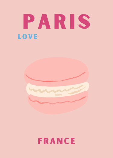 数字艺术 标题为“Parisian Love Macar…” 由春宇 关, 原创艺术品, AI生成的图像