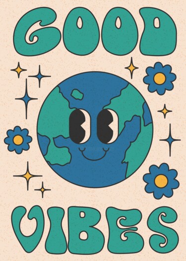 "Happy Earth with Go…" başlıklı Dijital Sanat 春宇 关 tarafından, Orijinal sanat, AI tarafından oluşturulan görüntü Karton üzer…