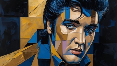 "Elvis" başlıklı Dijital Sanat Kenidy Oliveira tarafından, Orijinal sanat, AI tarafından oluşturulan görüntü