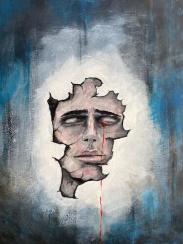 Peinture intitulée "Smutek/Sadness" par Michał Długokęcki, Œuvre d'art originale, Acrylique