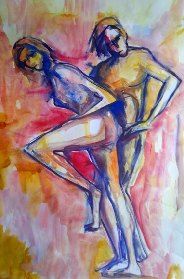 Malarstwo zatytułowany „Body movement” autorstwa Alexey Zhucovsky, Oryginalna praca, Akwarela