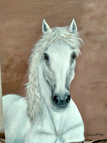 绘画 标题为“Portrait de cheval…” 由Lahcen Barny, 原创艺术品, 丙烯 安装在木质担架架上