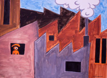Pittura intitolato "constructo visual 1" da Ojolo - Abel García, Opera d'arte originale, Grafite