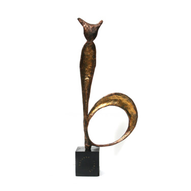 Chat lettré, sculpture de chat en forme de b 雕塑 标题为“Chat lettré, sculpt…” 由Vanessa Renoux, 原创艺术品, 金属