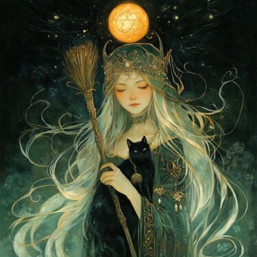 Dzhada – The Witch of the Moonbound Forest "Dzhada – The Witch…" başlıklı Dijital Sanat Natalia Kaminskaya tarafından, Orijinal sanat, Dijital Resim